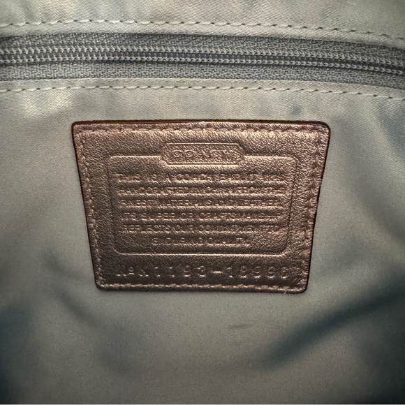 Coach Poppy Metallic Silver Leather Shoulder/Crossbody Bag with Silver Hardware - Picture 13 of 16